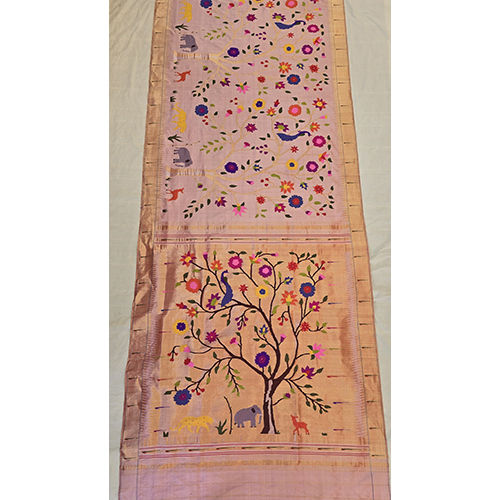 Ladies Silk Over Brocade Paithani Saree - Color: Different Available