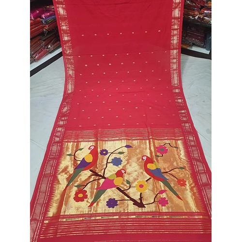 Ladies Fancy Pallu Paithani Saree - Color: Different Available