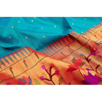 Paithani Silk Butta Sky Blue Saree