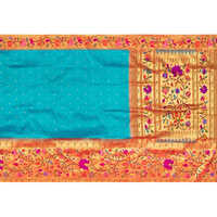 Paithani Silk Butta Sky Blue Saree