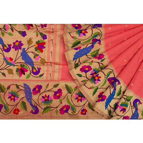 Paithani Silk Butta Pink Saree