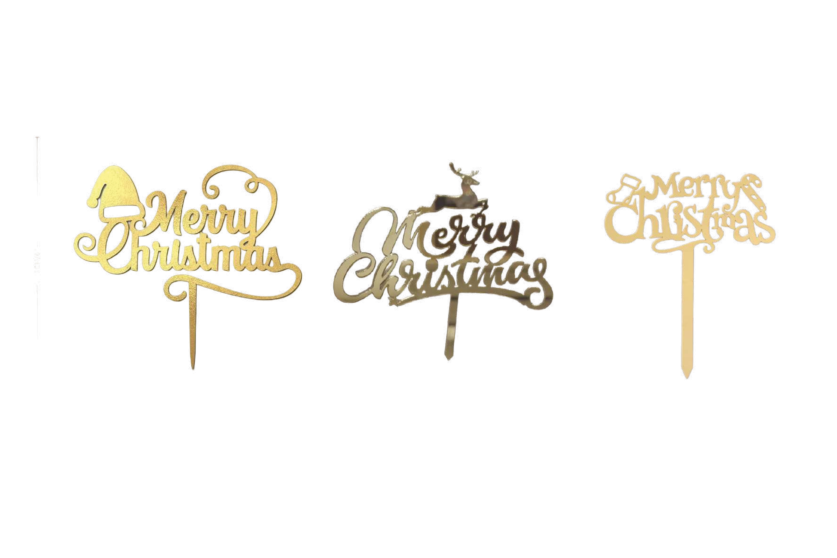 Merry Christmas Acrylic Cake Topper - (RU-CM603)