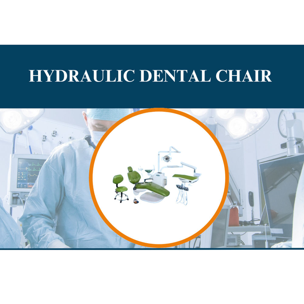 Hydraulic Dental Chair - Metal & Leather, 220V Semi-Automatic Operation , Adjustable Seat, Ergonomic Design, Sturdy Build, Green Upholstery