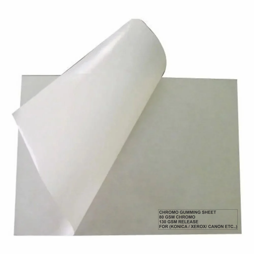 80 Gsm Label Paper Gumming Sheets - Coated Paper, 20x30 Inches, White Color, Varnished Finish , Perfect For Custom Courier Labeling