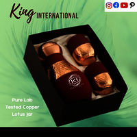 Pure Copper Drinking Jar Set - 100% Pure Copper, Jar 1.5 Liters, Glasses 300 Ml Each | Handcrafted, Naturally Antimicrobial, Eco-friendly