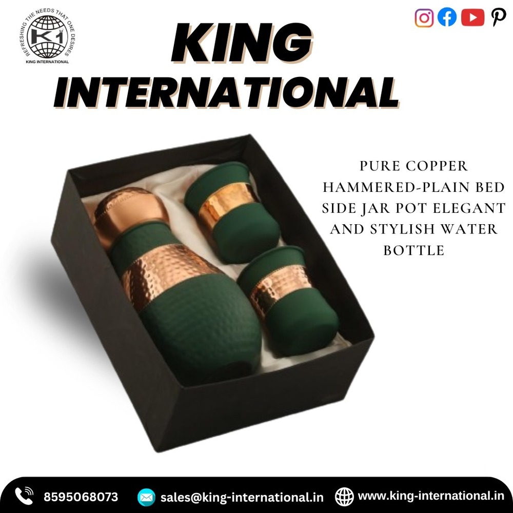 Copper Water Jar and Glasses