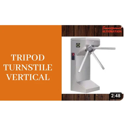 Automatic Tripod Turnstile Vertical Stainless Steel Barrier - Color: Silver