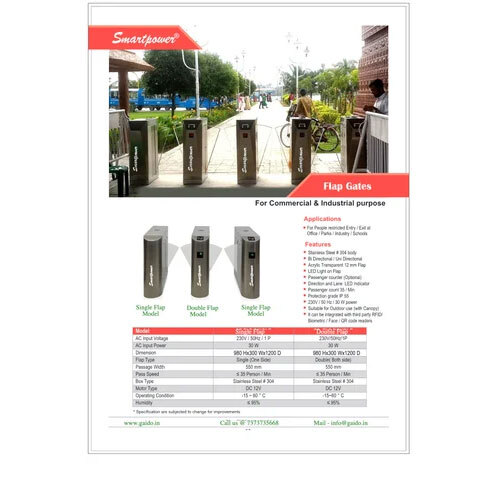 Fully Automatic Double Flap Gate Barrier - Color: Silver