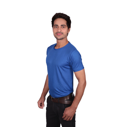 Blue Men's Round Neck T-Shirt