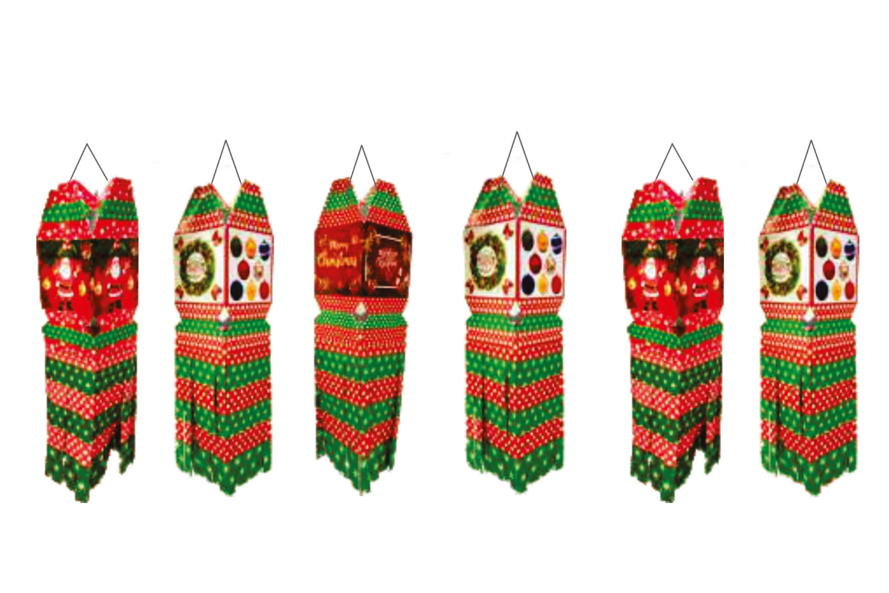 Merry Christmas Medium Lantern Pack Of 12 - (Ru-Cm502) - Color: Multicolour