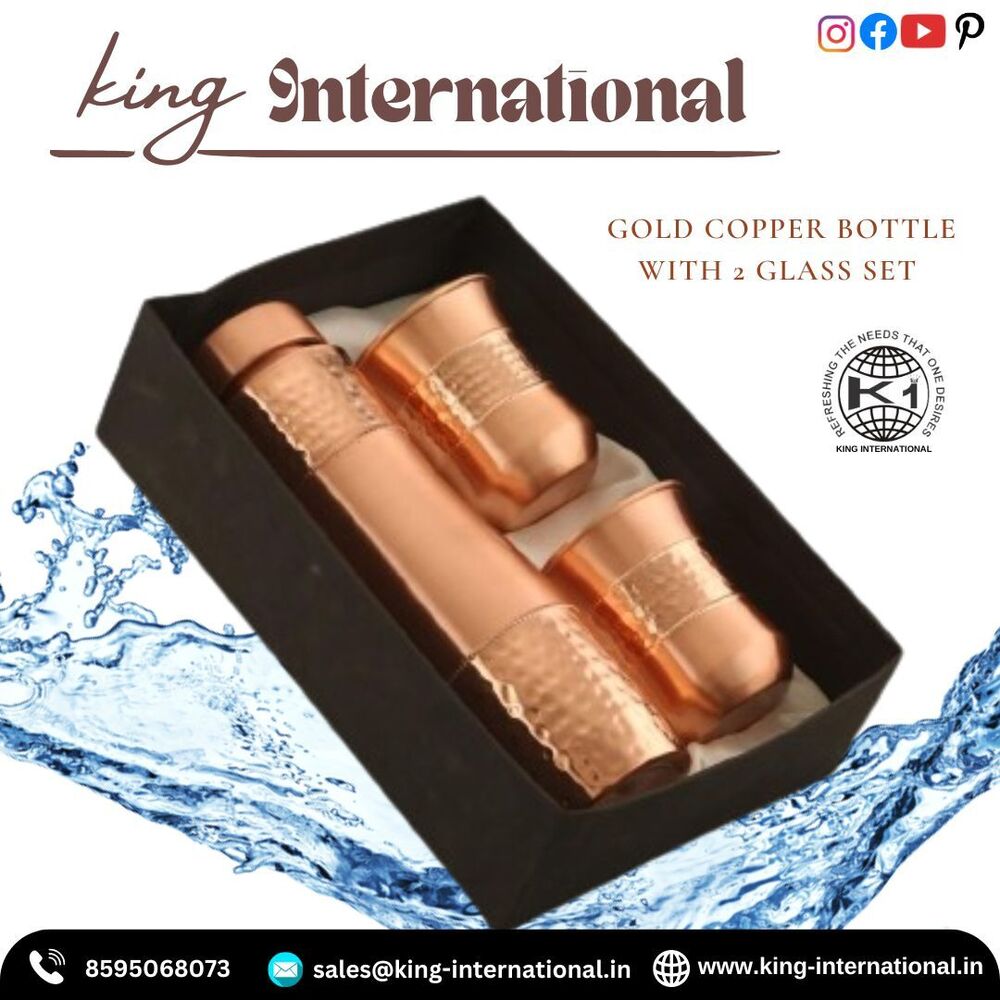 Copper Hydration Jar and Glass Set