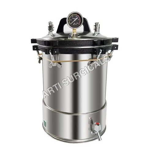 Automatic Hospital Vertical Autoclave - Stainless Steel, Semi Automatic Operation | Silver Finish, Industrial Usage, 220-240 Volt Power