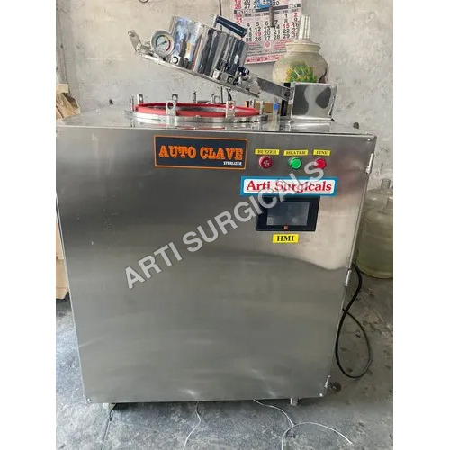 SS Vertical Autoclave Sterilizer - Stainless Steel, Silver Finish | Semi Automatic Operation for Hospitals, Pharma Industry