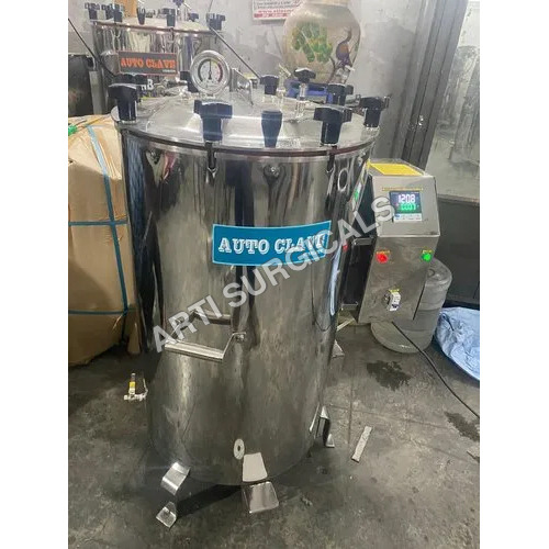 Vertical Laboratory Autoclave - Stainless Steel, Semi Automatic Operation | Silver Color, Ideal for Hospital and Pharma Industry, 220-240 Volt