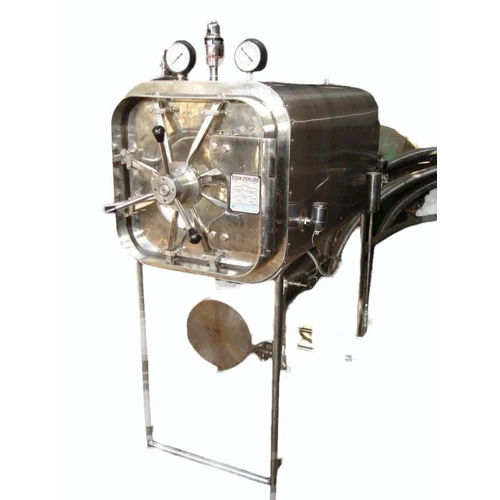 Horizontal Rectangular Steam Sterilizer - Color: Silver