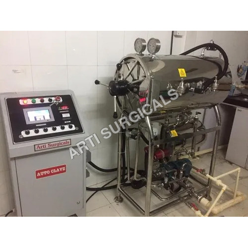 Horizontal Rectangular Autoclave - Stainless Steel, Silver Finish | Semi Automatic, Ideal for Hospital and Pharma Industry