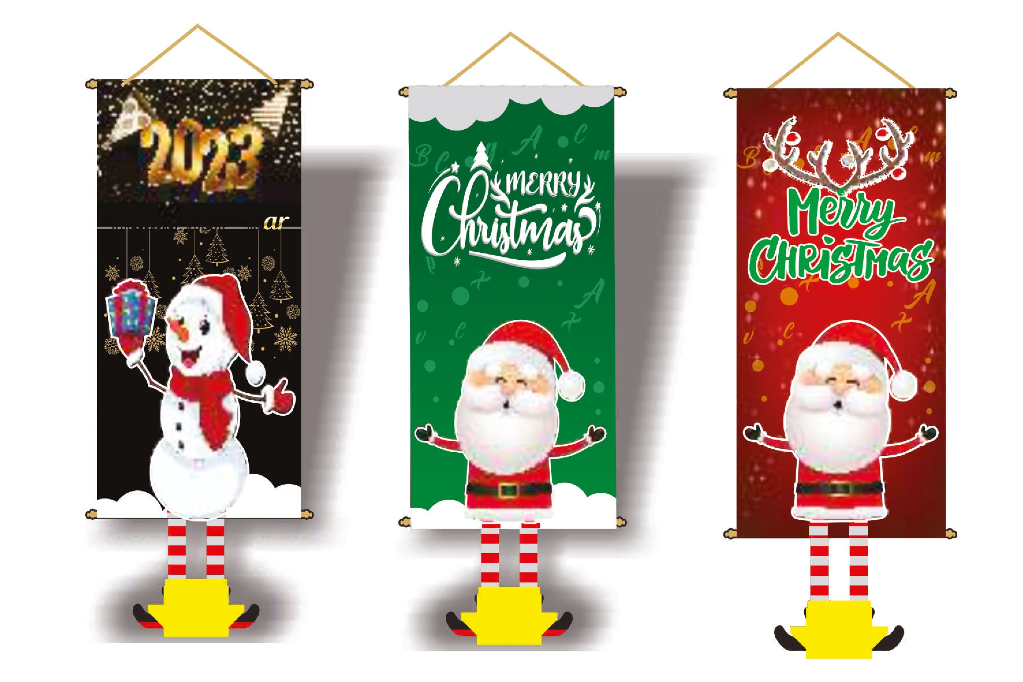 Merry Christmas Cloth Door Ganger - (Ru-Cm403) - Color: Multicolour