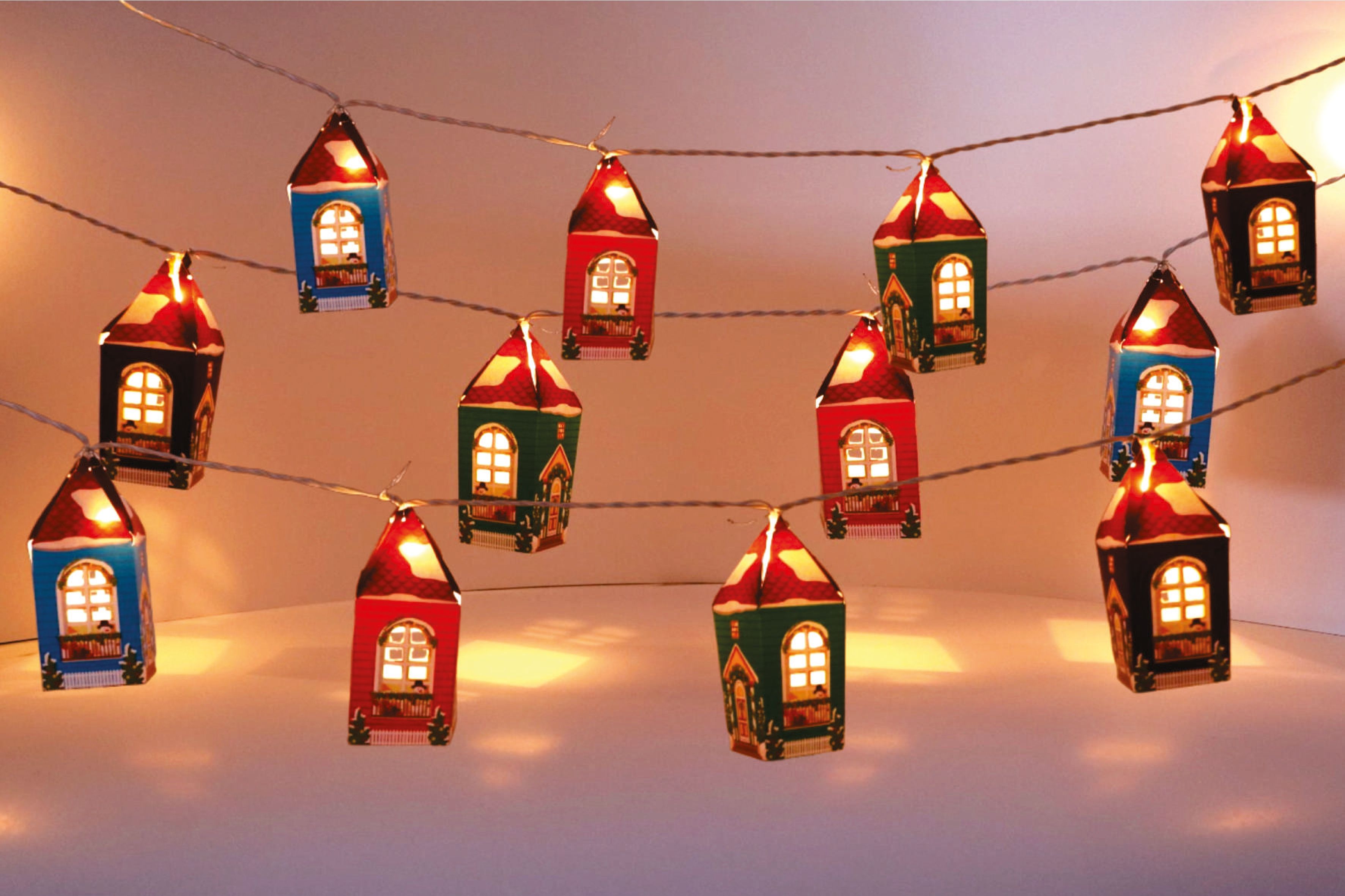 Christmas Happy Santa House (with light) - Pack of 12 - (RU-CM202)