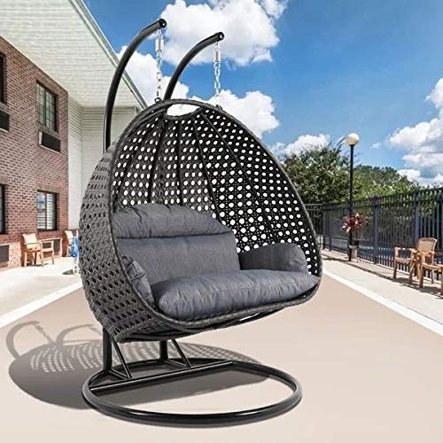 Black And Grey Color Outdoor Double Seater Swing