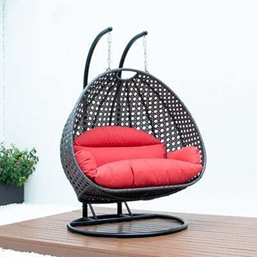 Black And Red Color Outdoor Double Seater Swing