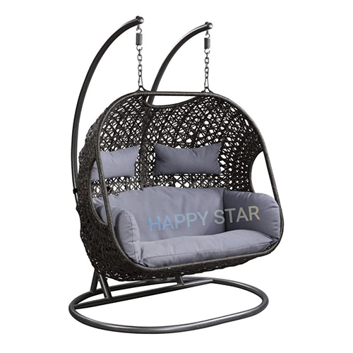 Black Color Outdoor Double Seater Swing