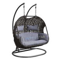 Black Color Outdoor Double Seater Swing