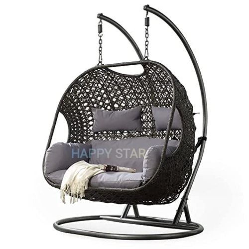 Black Color Outdoor Double Seater Swing