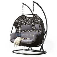 Black Color Outdoor Double Seater Swing