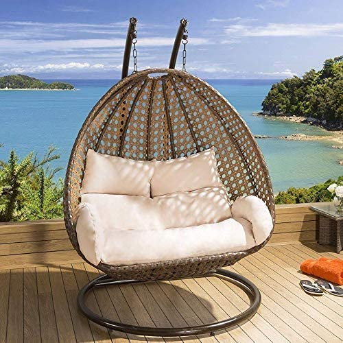 Golden And Beige Color Outdoor Double Seater Swing