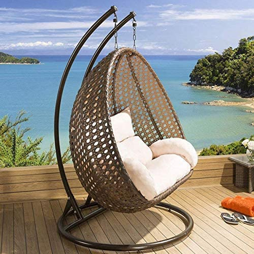 Golden And Beige Color Outdoor Double Seater Swing - Application: Garden