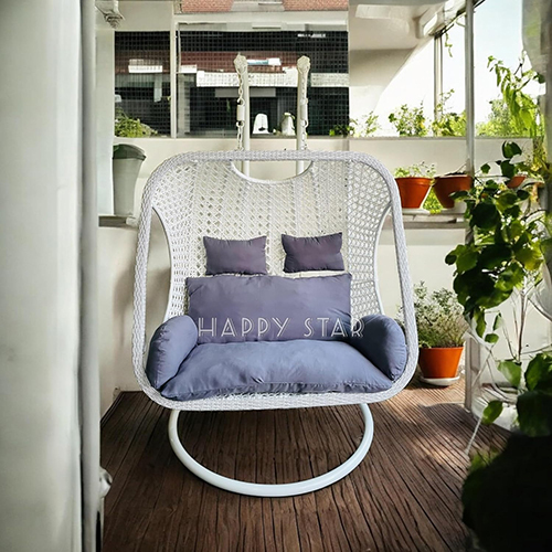 Outdoor Double Seater Swing with Dual Front Pipe and Dual Waving