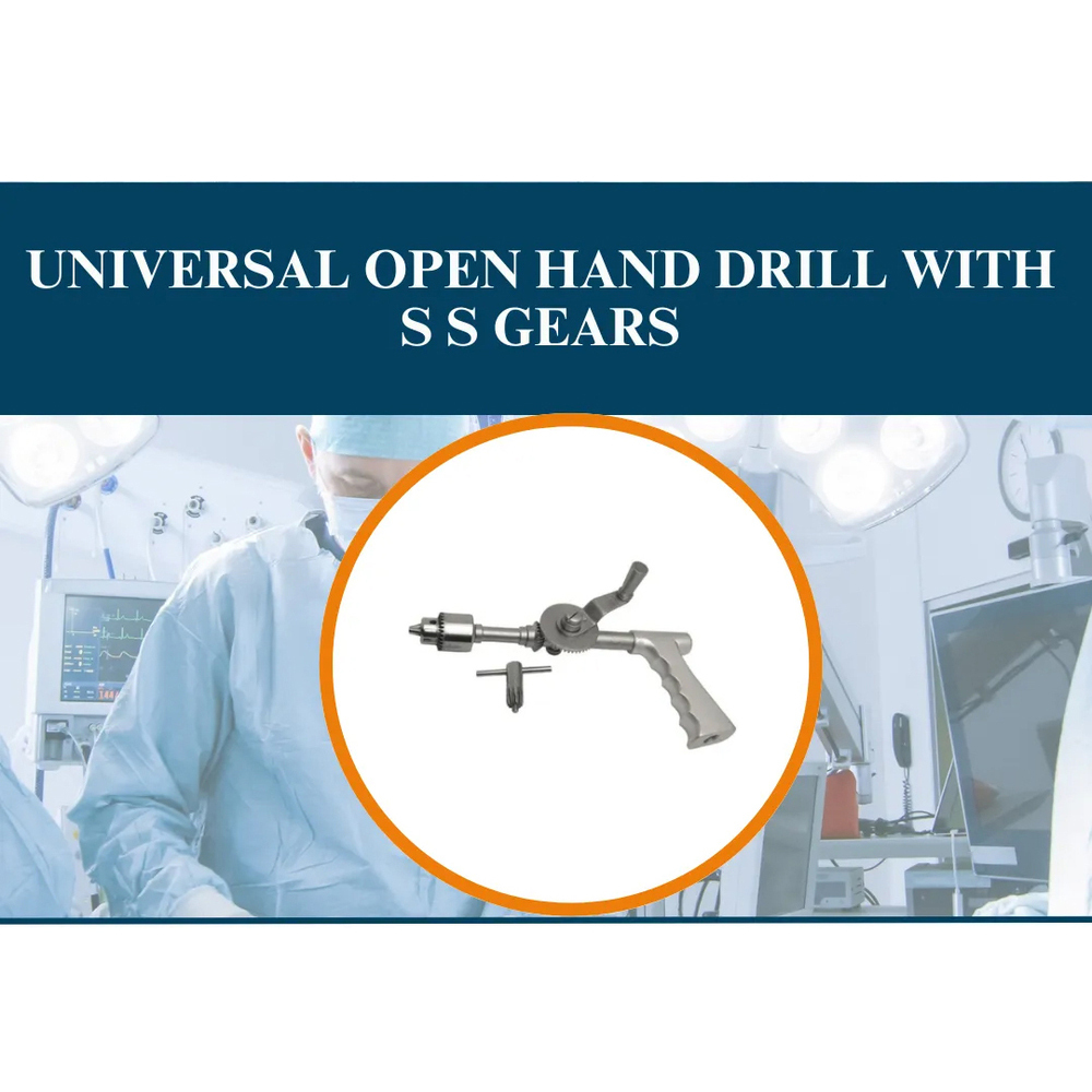 Universal Open Hand Drill With S S Gears - Stainless Steel, Manual Operated, Portable Drilling Tool