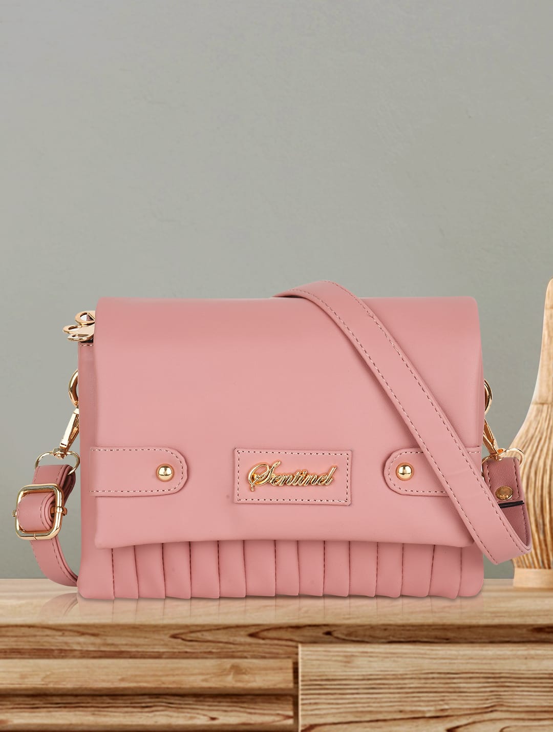 SENTINEL Pink Women Striped Sling Bag