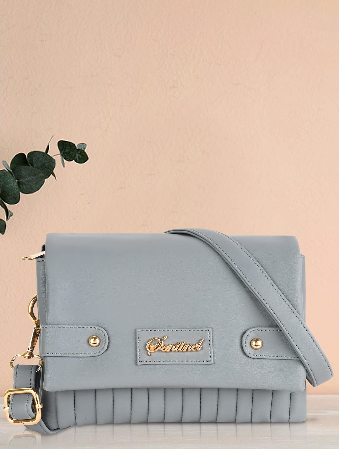 SENTINEL Women Grey Striped Sling Bag