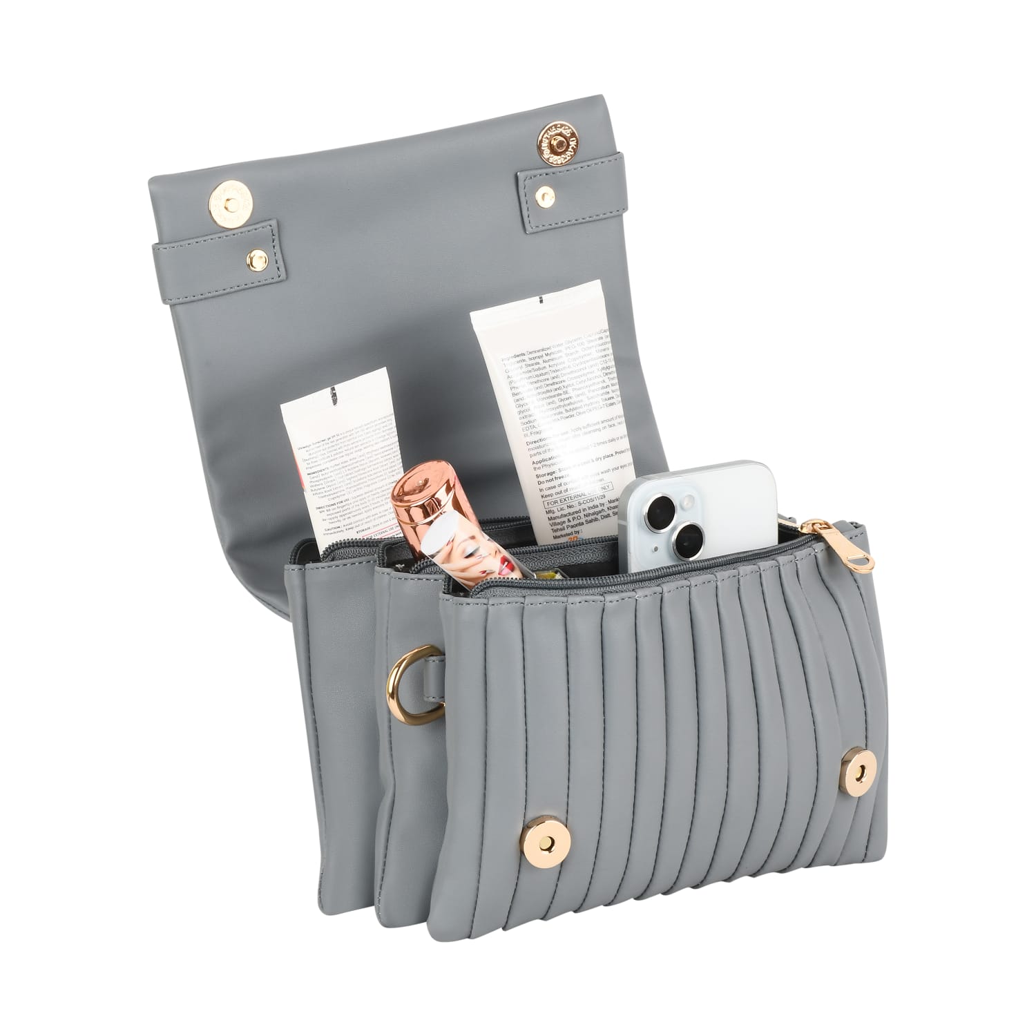 SENTINEL Women Grey Striped Sling Bag