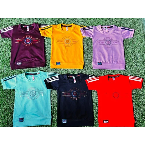 Kids Round Neck Cotton T Shirt