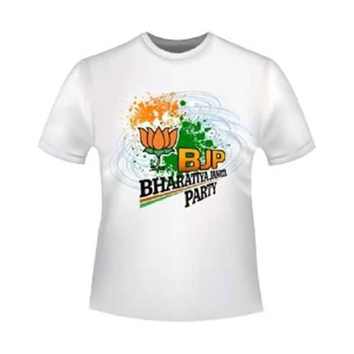 Bjp Election Promotional Cotton T Shirt - Color: White