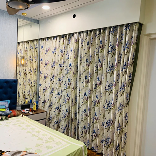 Floral Printed Curtains - Polyester, 5x8 ft (WxL), Brown Color | Elegant Floral Pattern, Durable for Home Windows