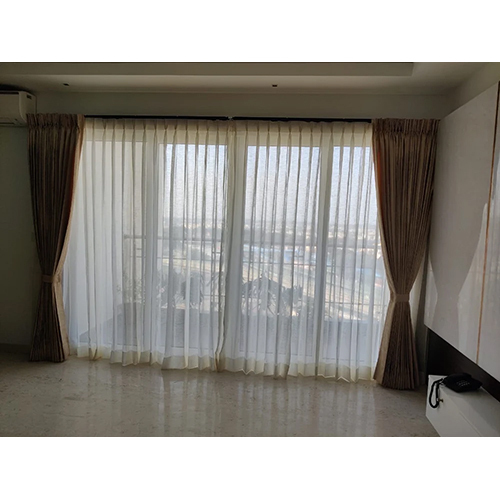 White Satin Home Curtain - Size: Different Size