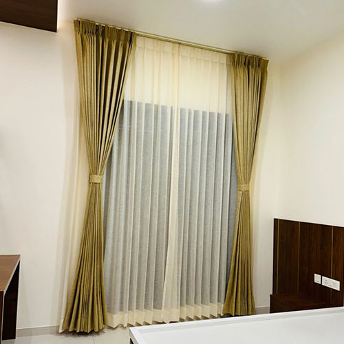 Polyester Bedroom Curtain - Color: White(Base)