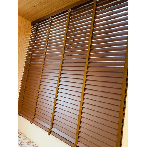 Faux Wood Venetian Blinds - Color: Brown