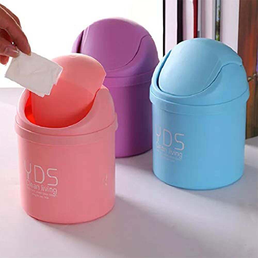 Mini Trash Can With Lid Small Tiny Trash Bins