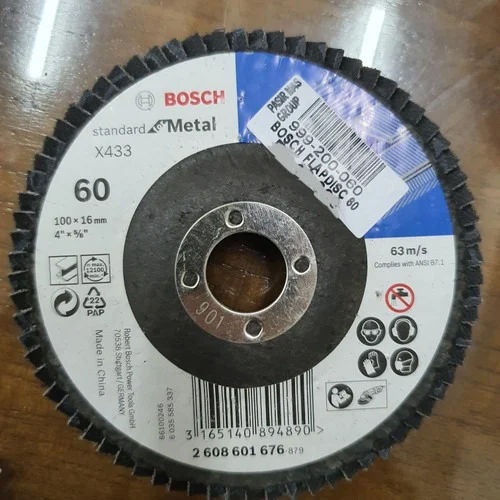 4 Inch Bosch Flap Disc - Color: Black