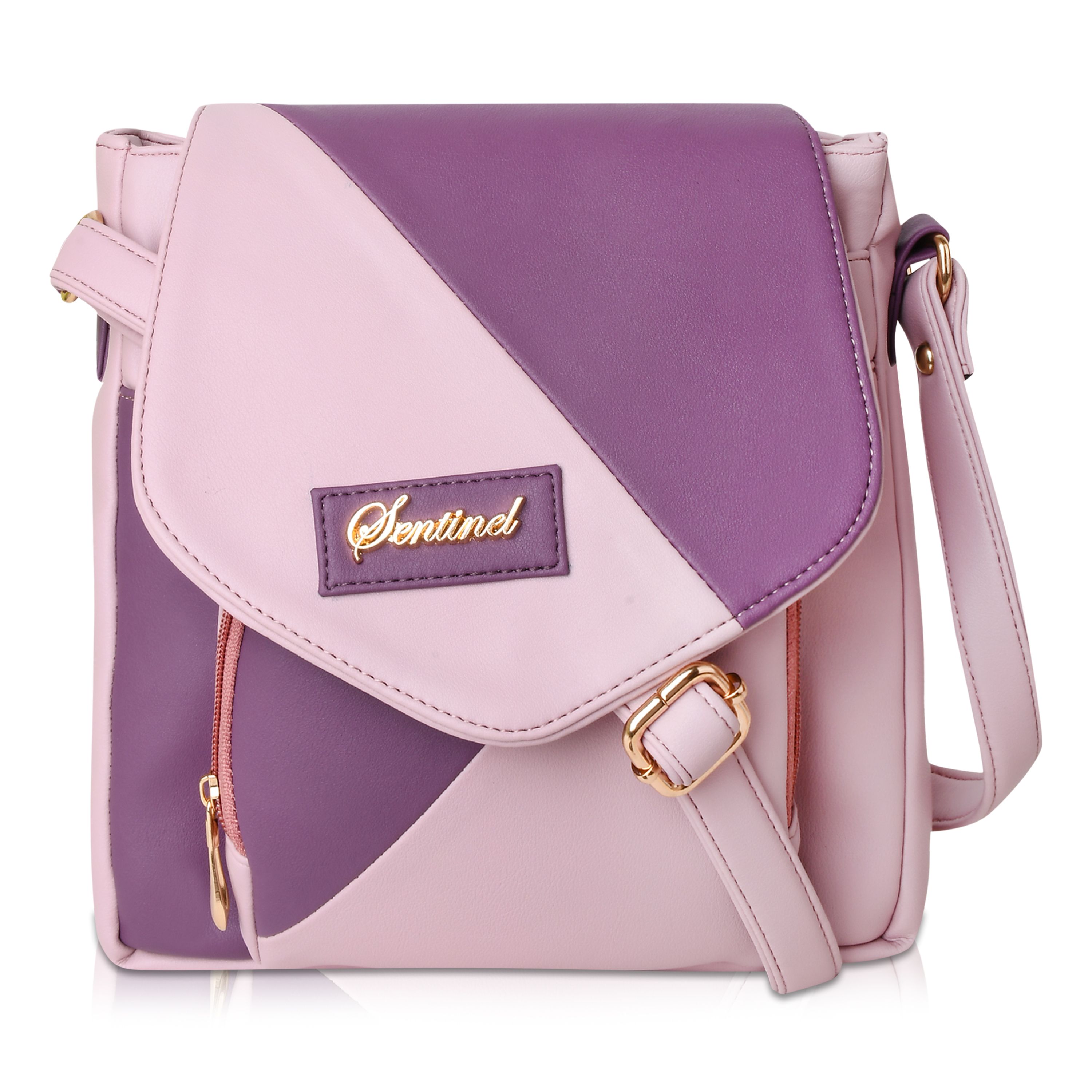 SENTINEL Colorblock Purple Crossbody Sling Bag
