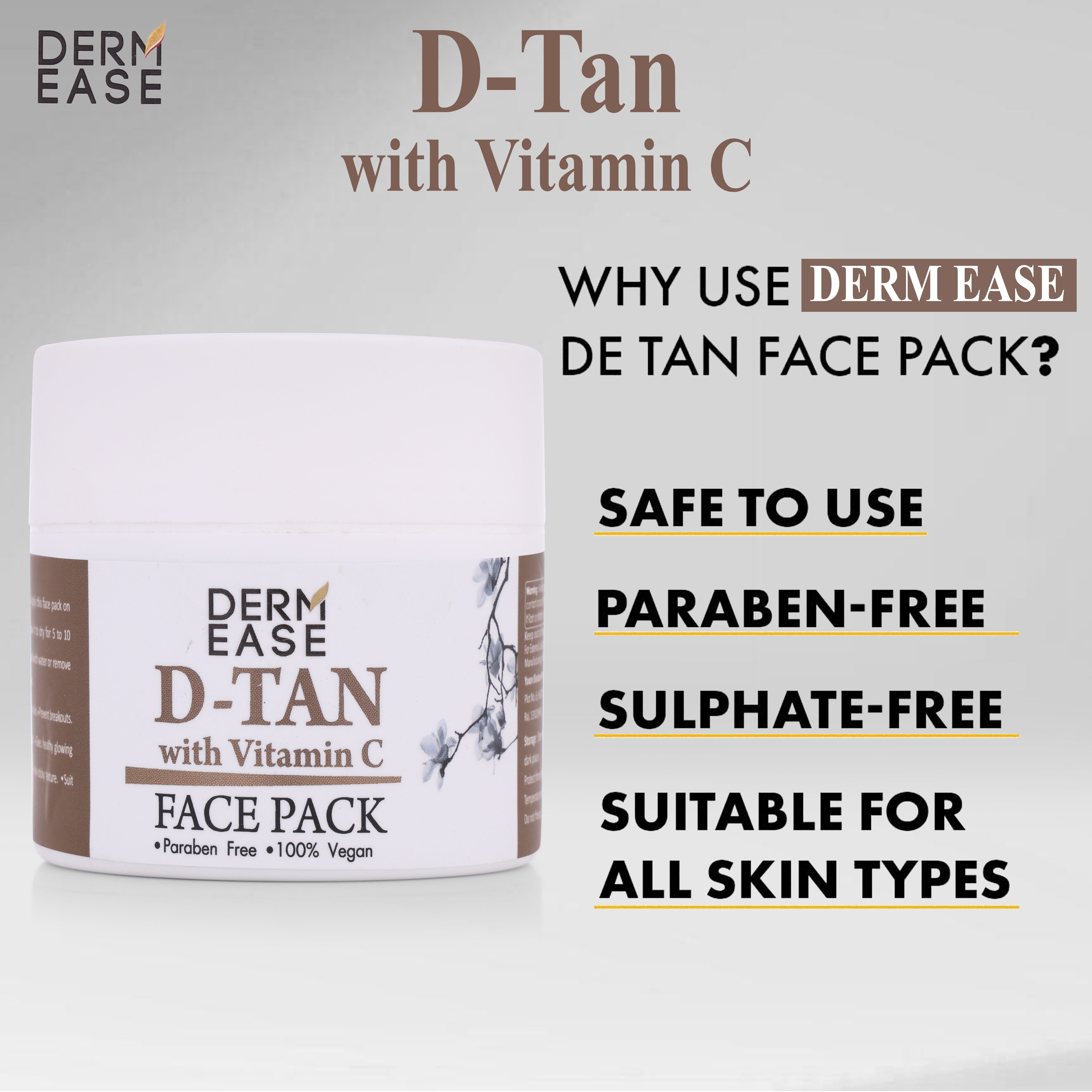 DERM EASE DE-TAN FACE PACK