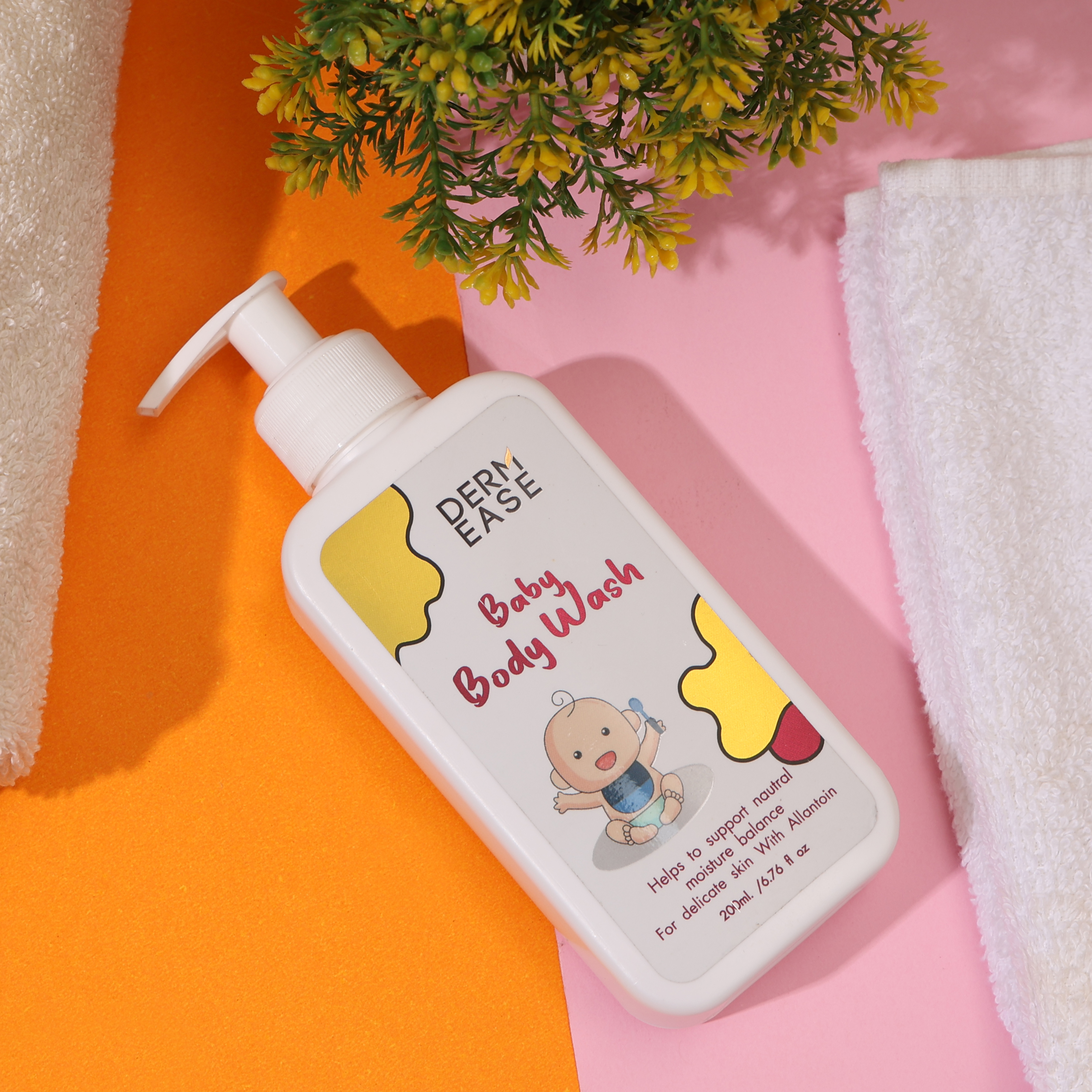 Baby Bodywash - Cream Formulation, Natural Ingredients | Soothing Allantoin, Hydrating Aloe Vera & Cucumber Extract For Gentle Cleansing
