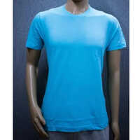 180 Gsm Cotton Promo Round Neck T-shirt - High-quality Cotton, Plain Blue Color, O-neck Collar, Short Sleeves, Designed For Men, Warranty Included
