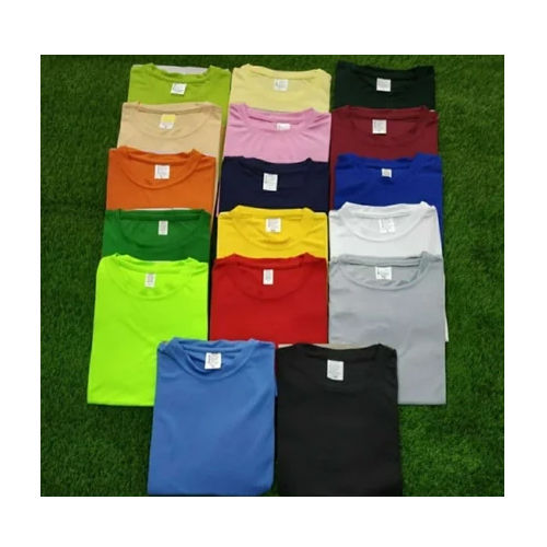 Round Neck Polyester T-Shirt - Color: Multicolor