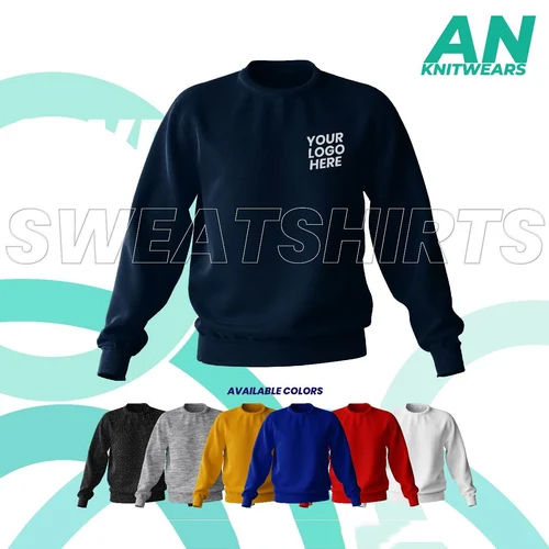 Mens Round Neck Sweatshirt - Color: Multicolor White