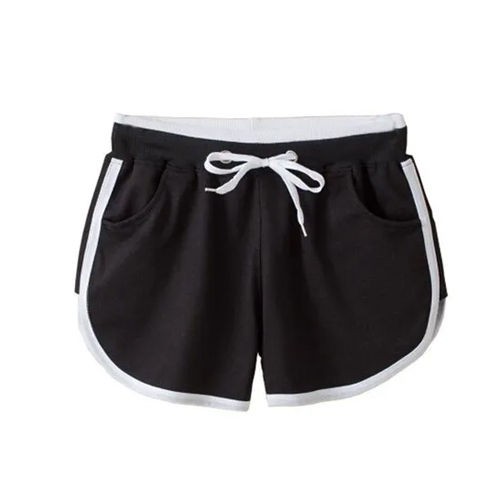 180Gsm Ladies Cotton Shorts - Color: Black